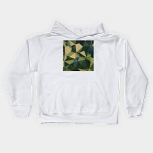 English Green Abstract Low Polygon Background Kids Hoodie